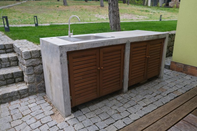 Outdoor Kitchen with Stamped Concrete